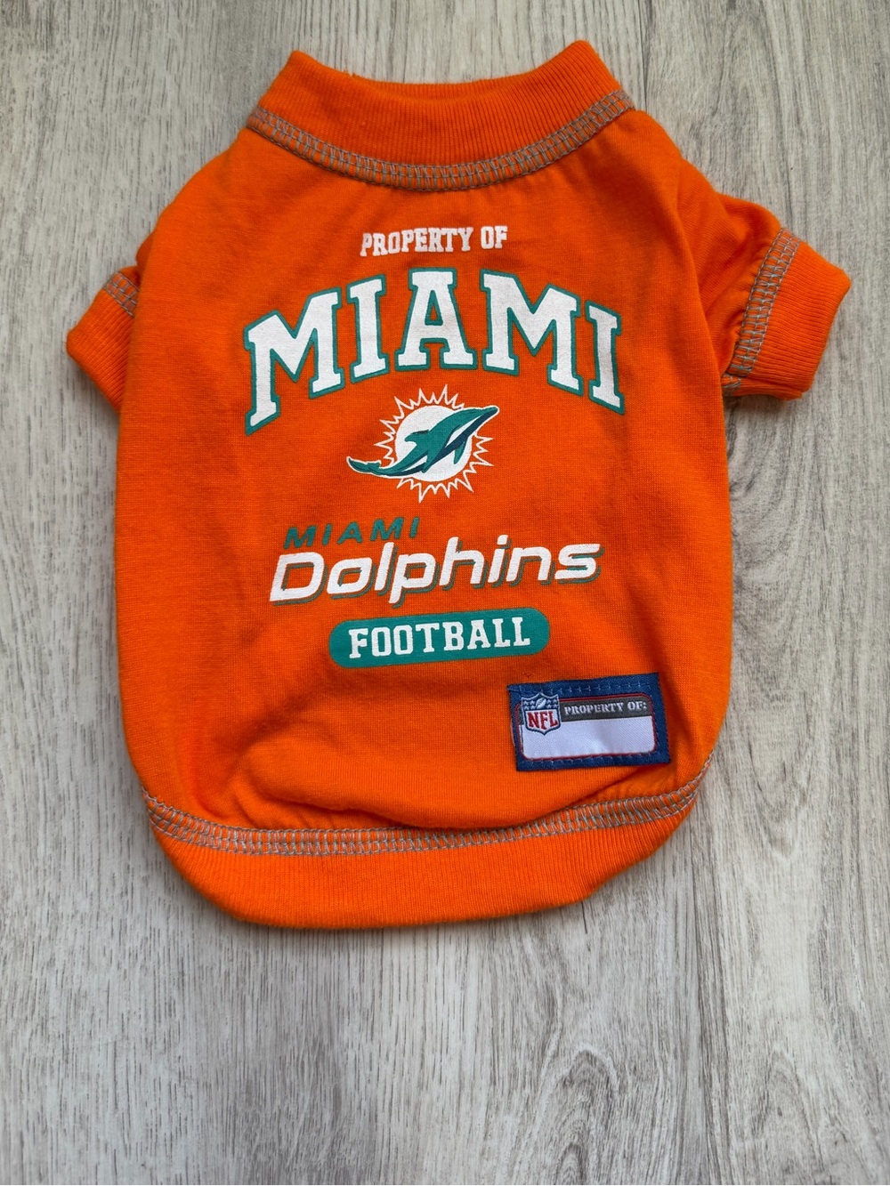 Miami Dolphins - NFL Orange Pet/Puppy Dog Shirt with Team Logo - size XS